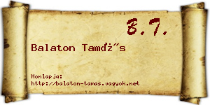 Balaton Tamás névjegykártya