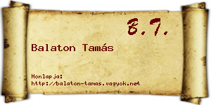 Balaton Tamás névjegykártya