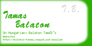 tamas balaton business card